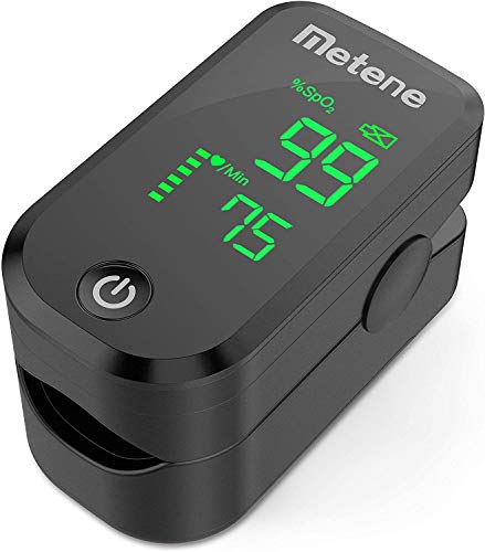 Pulse Oximeter Fingertip, Blood Oxygen Saturation Monitor with Accurate Fast Spo2 Reading Oxygen Meter, Oxygen Monitor with Lanyard and Batteries (Black)